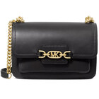 Michael Kors Heather Large Leather Shoulder Bag in Black