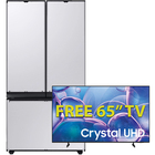 Samsung 30.0 CuFt Smart BESPOKE Panel Ready French-Door Refrigerator with 65" Class Crystal UHD U7900F 4K Smart TV