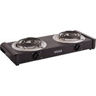 IMUSA 1750 Watt Electric Double Coil Burner in Black with Dual Temperature Controls