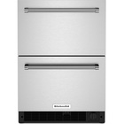KitchenAid 4.7 CuFt Built-In Double Drawer Refrigerator in Stainless Steel with Temperature Monitoring System