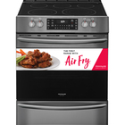 Frigidaire Gallery 5.4 CuFt Freestanding Electric Range in Black Stainless with Air Fry and True Convection