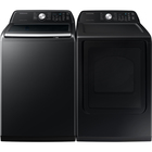 Samsung 4.7 CuFt Smart Electric Top Load Washer with 7.4 CuFt Smart Sanitize Electric Dryer in Brushed Black