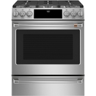 Cafe 30" Smart Slide-In, Dual-Fuel Range with Warming Drawer - Stainless Steel