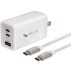 Helix 67W PD USB-C GaN Wall Charger with 6' USB-C Braided Cable - White