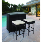 Image of product - 3-Piece Outdoor Bar Seating Set in Brown