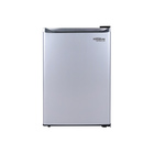 Premium Levella 2.5 Cubic Foot Manual Defrost Mini Fridge with Can Dispenser and Chiller Compartment in Stainless Steel