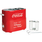 Nostalgia Coca-Cola Hot Dog Toaster with 2 Slot Bun Mini Tongs - Red