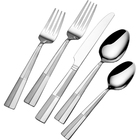 Pfaltzgraff Arabesque Frost 42-Piece Stainless Flatware Set with Storage Caddy