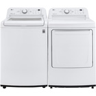 LG 4.3 CuFt Top Load TurboDrum Washer with 7.3 CuFt Smart Ultra Large Electric Dryer with Sensor Dry in White