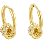 Mi Tesoro 3-Ring Gold Hoop Earrings