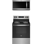 Whirlpool 4.8 CuFt Electric Range with 1.7 CuFt 1000 Watt Over-the-Range Microwave in Stainless Steel