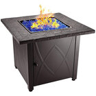 Endless Summer 30" Square 30,000 BTU Gas Outdoor Fire Pit with Fire Glass and Protective Cover