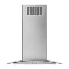Whirlpool 30-in Curved Glass Island Mount Range Hood in Stainless Steel