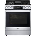 LG 6.3 CuFt Smart 5 Sealed Burners Dual Fuel Slide-in Range in Stainless Steel with Air Fry