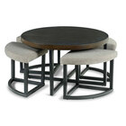 Steve Silver Yukon Walnut Coffee Table with Stools