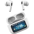 IQ Sound ANC + ENC White Earbuds with Touchscreen Display Charging Case
