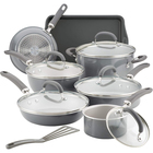 Rachael Ray 13-Piece Aluminum Nonstick Cookware Set - Gray Shimmer