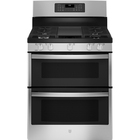 GE 6.8 Cu. Ft 5-Burner Double Oven Convection Gas Range With Air Fry - Stainless Steel