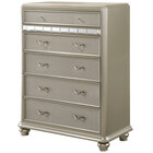Avalon Regency Glamour Five Drawer Chest - Platinum