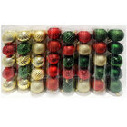 Christmas Elegance 60MM X 5 PK of Shatterproof Festive Balls - Red/Gold/Green