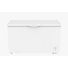 Premium Levella 14 CuFt Chest Freezer in White with One Storage Basket and Two Wheels