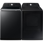 Samsung 4.6 CuFt Smart Electric Top Load Brushed Washer with 7.4 CuFt Smart Sanitize Electric Dryer in Brushed Black