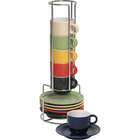 Gibson Sensations 12-Piece Espresso Set for 6 with Metal Rack
