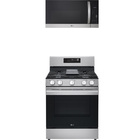 LG 6.3 CuFt Smart Freestanding Gas Range with 1.7 CuFt Smart 1000 Wattage Over-the-Range Microwave in Stainless Steel