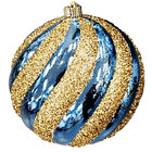 Christmas Elegance 200MM Jumbo Ornament with a Hand Painted Ribbon Design