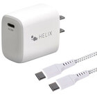 Helix 20W PD USB-C Wall charger with USB-C to Lightning Cable