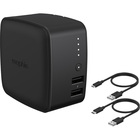 mophie Powerstation Cube 10,000mAH Portable USB Dual Port with Built-in Wall Plug - Black