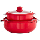 IMUSA 2-Piece Ceramic Nonstick Caldero Set - Red