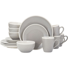 Image of product - Melanie 16-Piece Stoneware Dinnerware Set in Gray