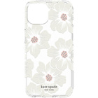Image of product - New York Protective Hardshell Case for iPhone 14 Pro - Hollyhock Floral Clear/Cream with Stones