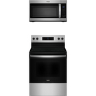 Whirlpool 5.3 CuFt Electric Range with 1.9 CuFt 1000 Watt Over-The-Range Microwave in Stainless Steel
