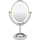 Conair Double-Sided Oval Polished Chrome Lighted Makeup Mirror