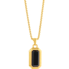Mi Tesoro Black Onyx Rolo Gold Necklace