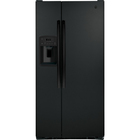 GE 23.0 Cu. Ft Side-By-Side Refrigerator with a Bonus Freezer Shelf - Black
