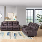 Global Furniture Alta Dark Gray Reclining Sofa and Loveseat Set