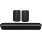 Sonos 3.0 Channel Beam Wi-Fi Smart Soundbar and Two Era 100 Wireless Speaker Package- Black