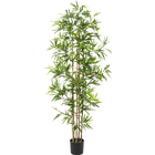 UMA Home Decor Green Faux Foliage Bamboo Artificial Tree with Realistic Leaves and Black Plastic Pot, 34" x 32" x 72"