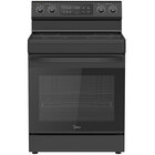 Midea 6.3-Cu Ft 4 Burner Freestanding Electric Range with Steam Cleaning - Black