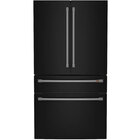 Cafe 23.2 Cu. Ft. Smart Counter-Depth 4-Door French-Door Refrigerator - Matte Black / Brushed Stainless Steel