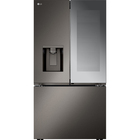 LG 26 CuFt Smart Counter-Depth MAX™ French Door Refrigerator in Black Stainless with Mirror InstaView®