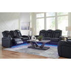 Signature Design by Ashley Axil Dual Power Reclining Sofa, Loveseat, & Recliner - Sapphire