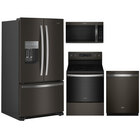 Whirlpool 4 Piece Black Stainless Steel Kitchen Package