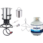 Bene Casa Outdoor 30 qt Turkey Fryer Set with 20-Pound Capacity Empty LP Propane Cylinder