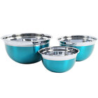 Oster Rosamond 3-Piece Stainless Steel Mixing Bowl Set - Turquoise