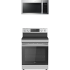 Midea 6.3 CuFt 4-Burner Electric Range with 1.9 CuFt 1000 Wattage Over-the-Range Microwave in Stainless Steel