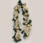 Christmas Elegance 6-inch PVC Mesh Garland with Balls - Gold/Green